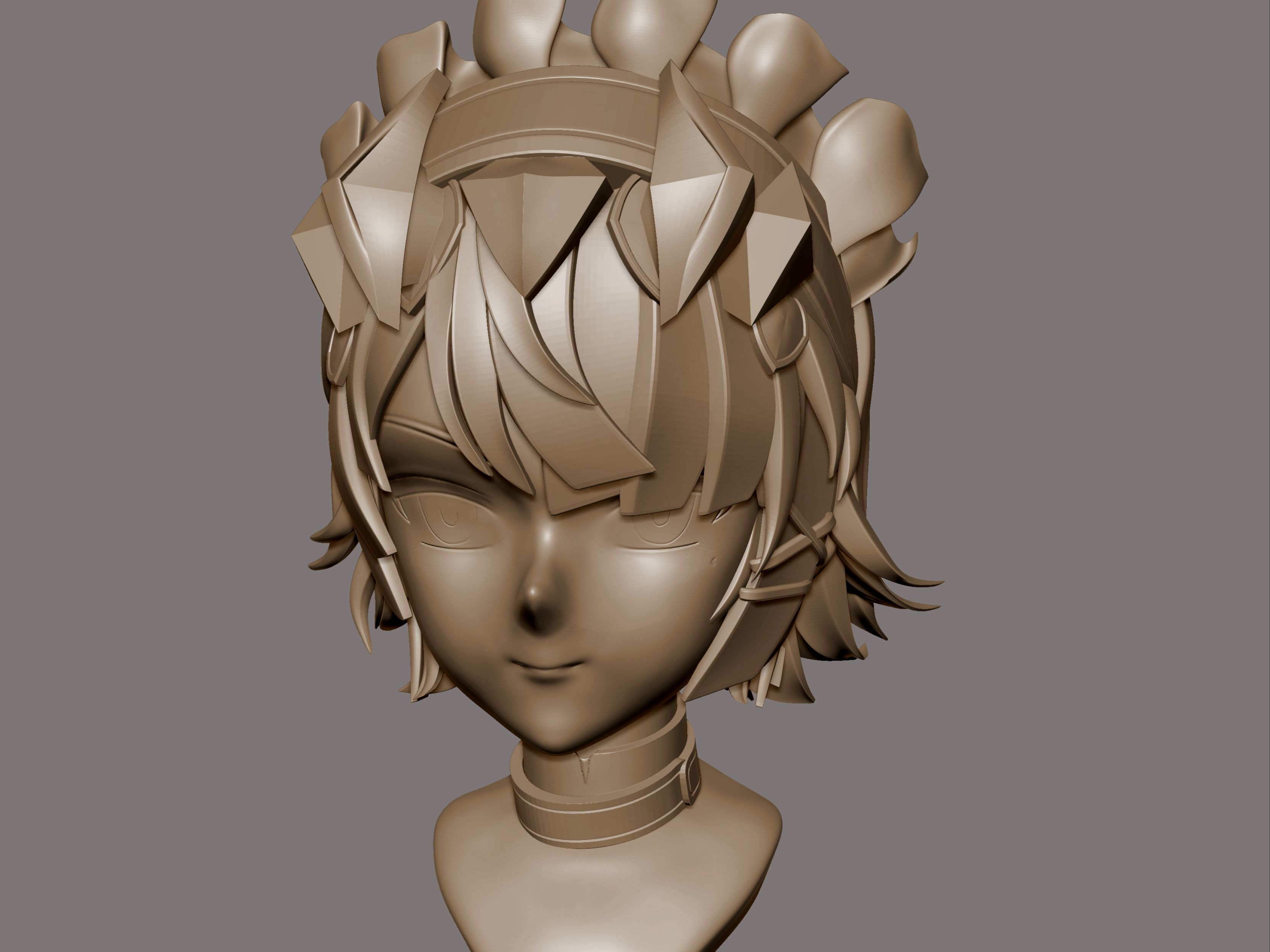 【zbrush二次元女角色头部建模】艾莲·乔模型制作教学!