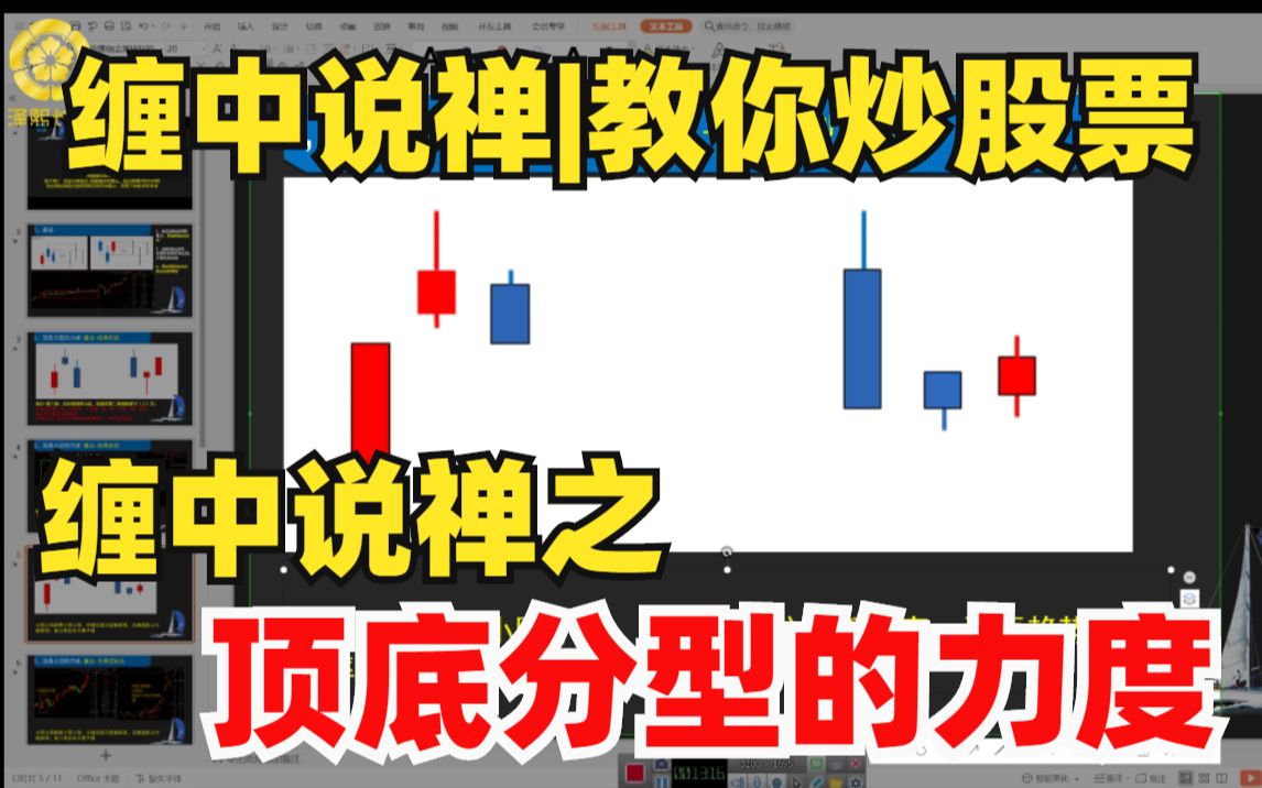 [图]【零基础学缠论】教你炒股票|缠中说禅之顶底分型的力度判断，一学就会！