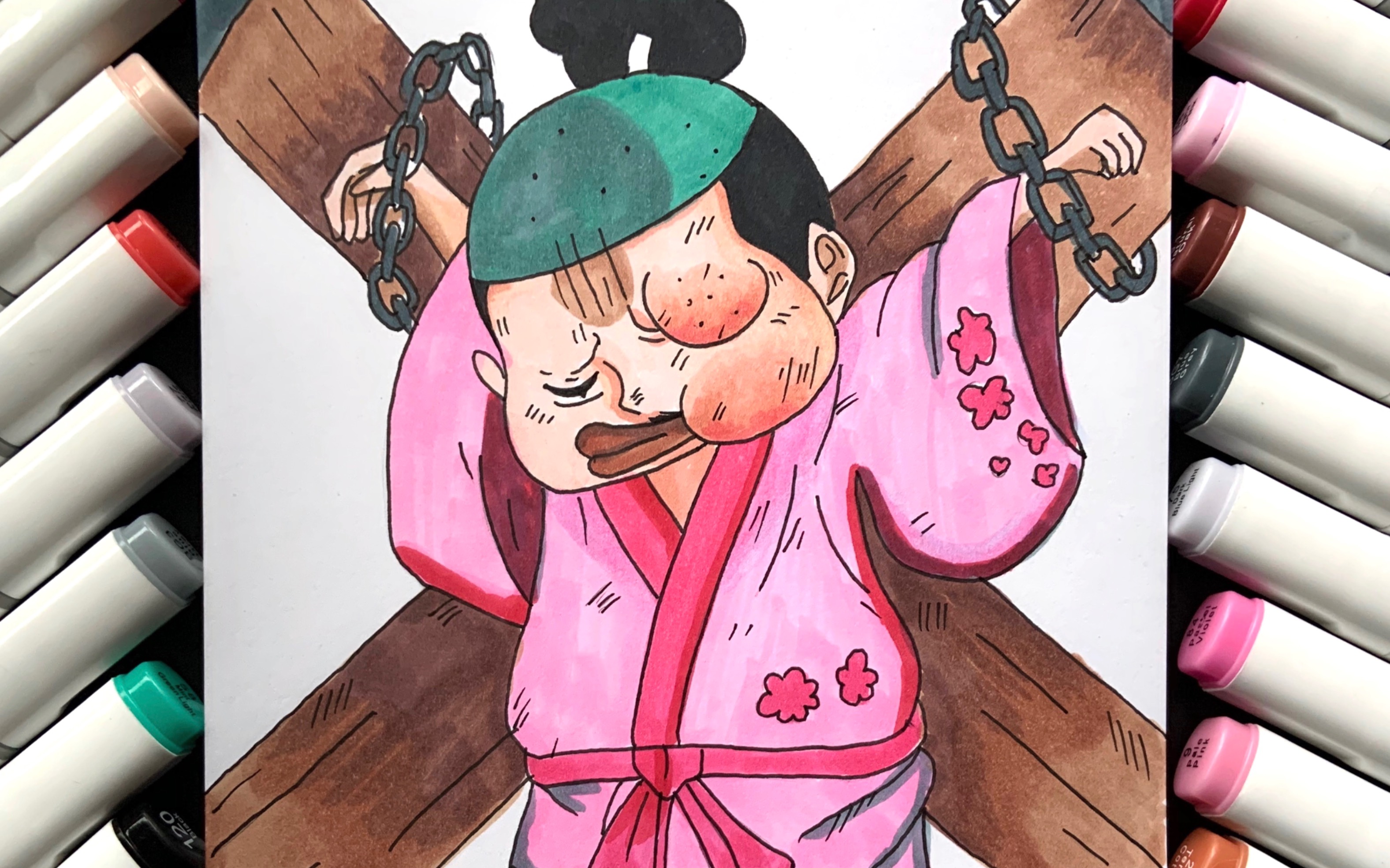 【手绘】【海贼王】这样的桃之助你们喜欢吗?