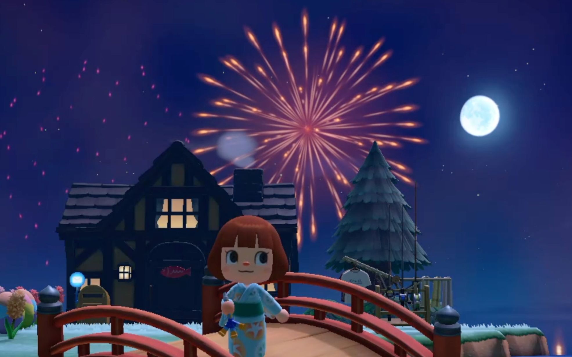 【动森烟花大会】升空的焰火,从下面看还是从侧面看