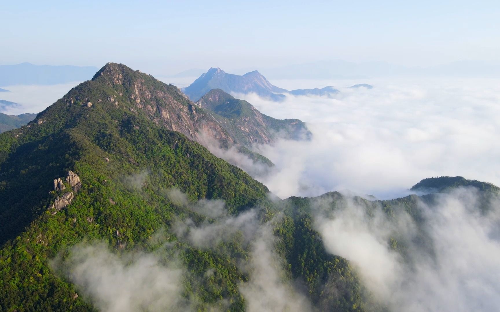 上饶灵山风景区云海航拍