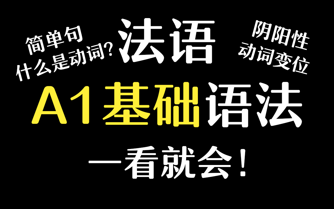 【法语学习 | 10集全】带你学完A1该掌握的所有语法!全面 通俗 易懂 法语小白的救星!哔哩哔哩bilibili