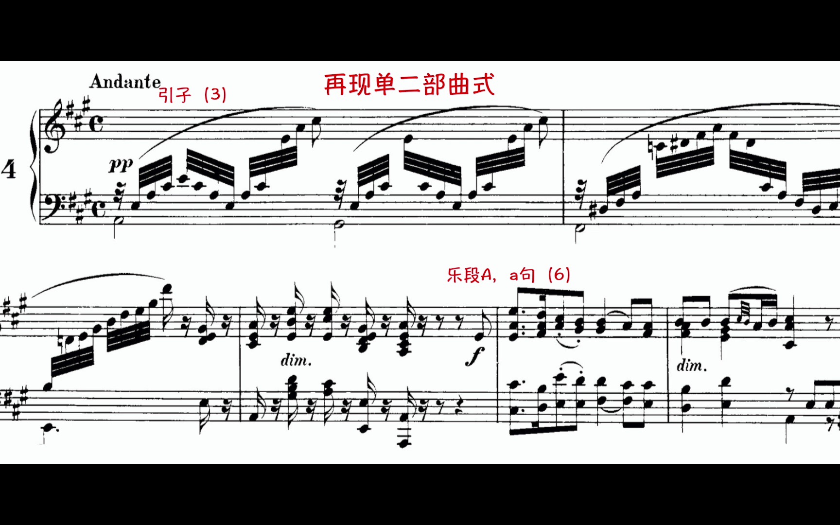 [图]【曲谱同步/曲式分析/门德尔松】Song Without Words, Op. 38: IV. Andante（无词歌）