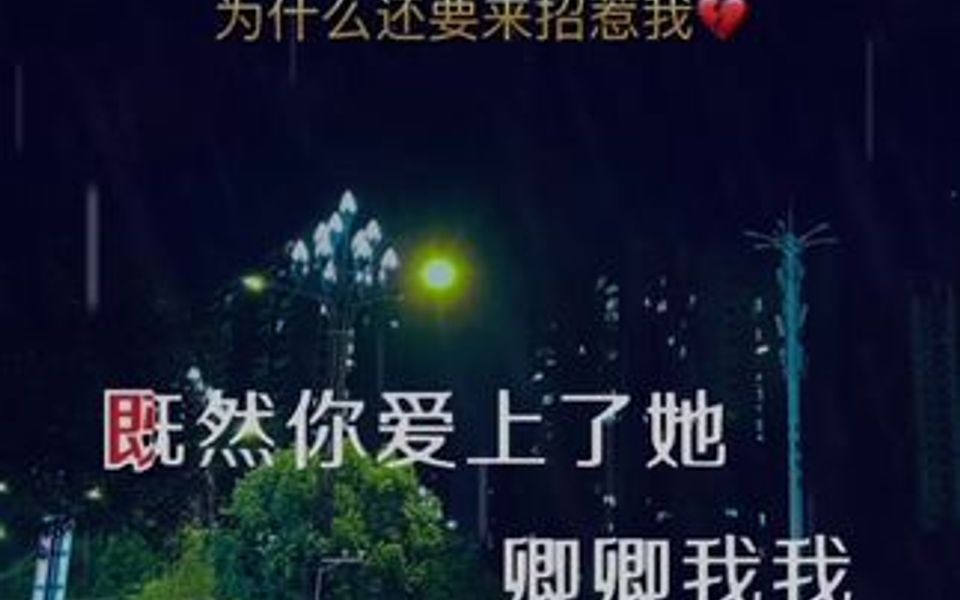 [图]既然你爱上了她卿卿我我，何苦偷偷摸摸来找我，藕断丝连的说着爱的是我，转身又对她说因为寂寞