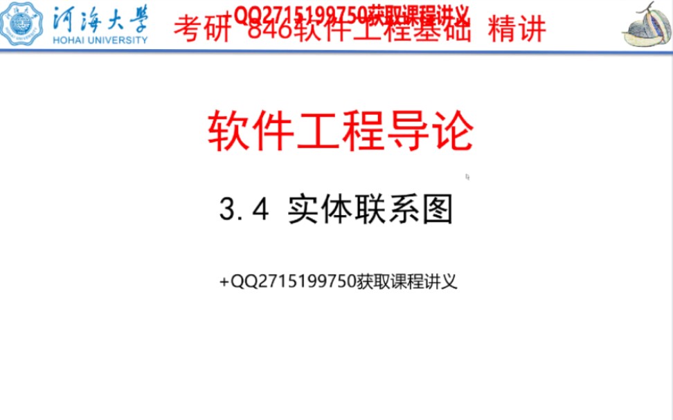 河海大学846软件工程基础精讲(3.4实体联系图)哔哩哔哩bilibili