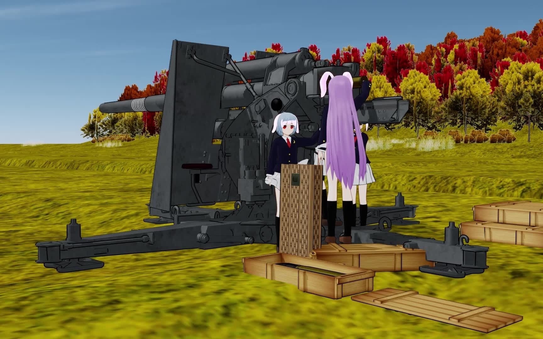 [东方mmd]试射88mm flak 36的月战老兵_哔哩哔哩_bilibili