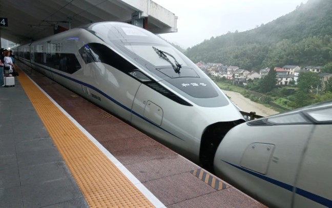 中国铁路crh380d-1565 1568担任g7194次列车千岛湖站进站