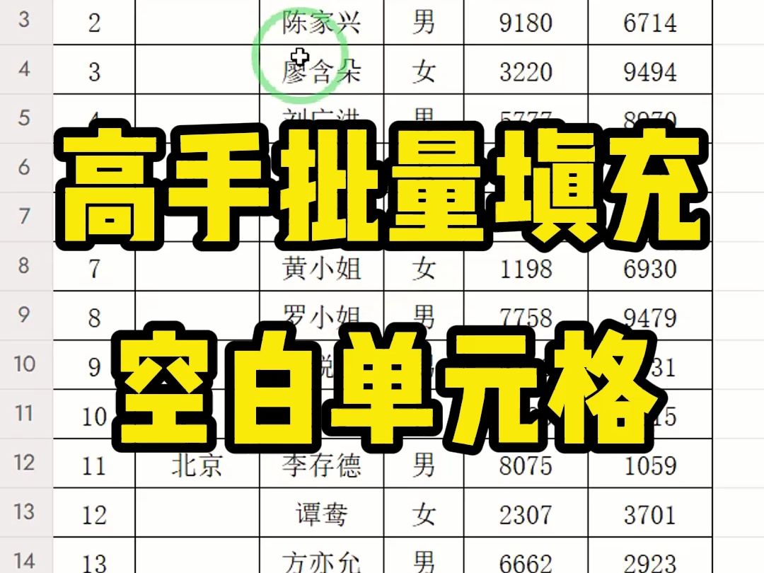 高手都这样批量填充空白单元格 只需要学会Ctrl+G定位和Ctrl+Enter智能填充哔哩哔哩bilibili