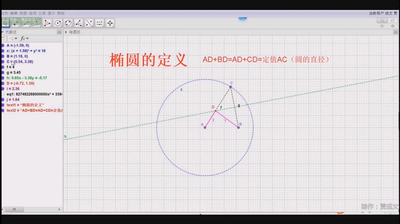 椭圆的定义动态演示哔哩哔哩bilibili