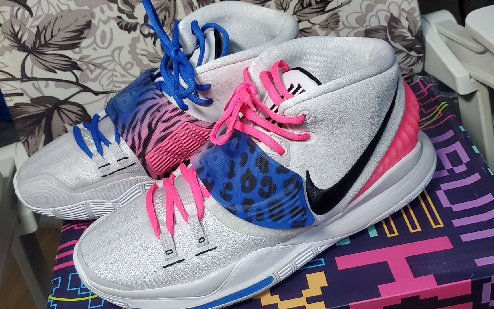 活动作品欧文6最骚配色nike欧文6白豹纹灰粉蓝开箱评测