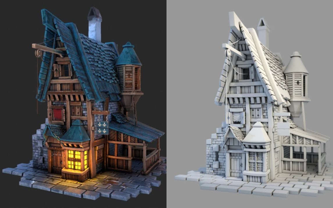 【3dmax场景建模】从零开始学习做一个场景模型,房子模型讲解-建模