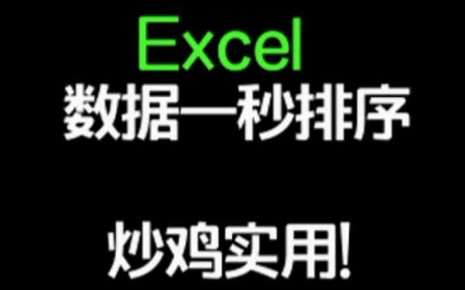 Excel数据一秒批量排序,再多的数据都不在怕的!你学会了吗?哔哩哔哩bilibili