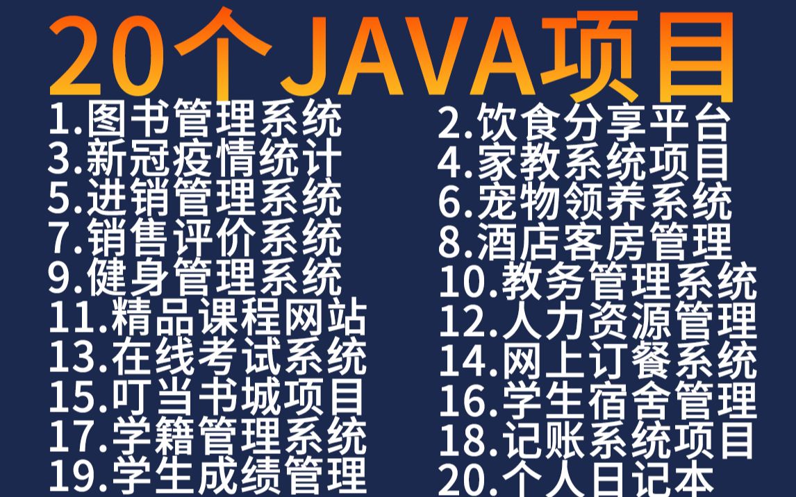 [图]【java项目】20个java项目合集毕业设计练习上手面试等手把手教学