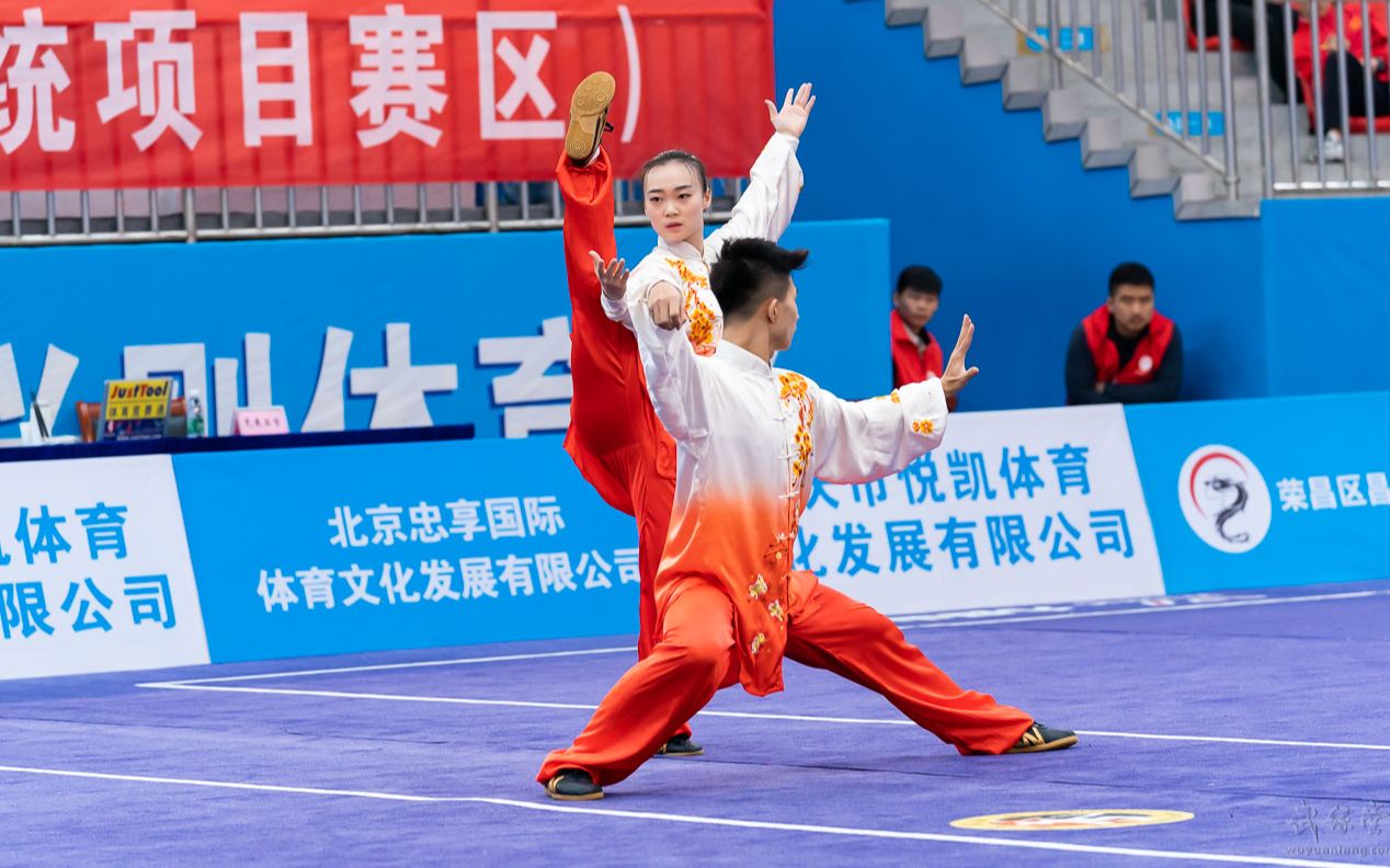 混合双人太极拳第21名北京武术队郭子嘉蒋华瑶823分2019年全国武术