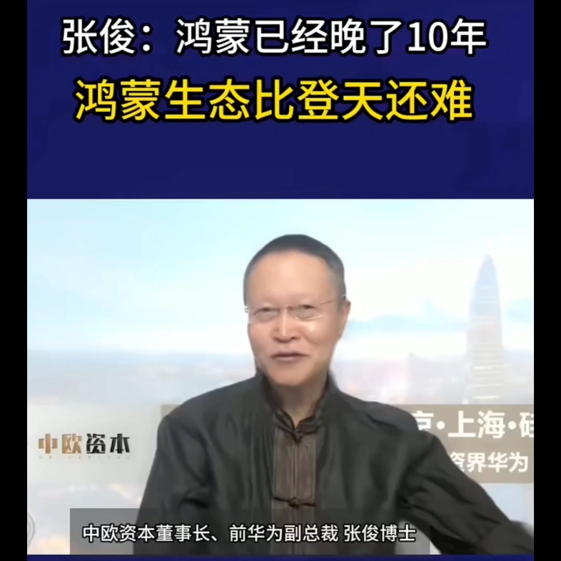 前华为副总裁谈华为鸿蒙系统晚了十年,如果早10年可能没有今天这样的难度!哔哩哔哩bilibili