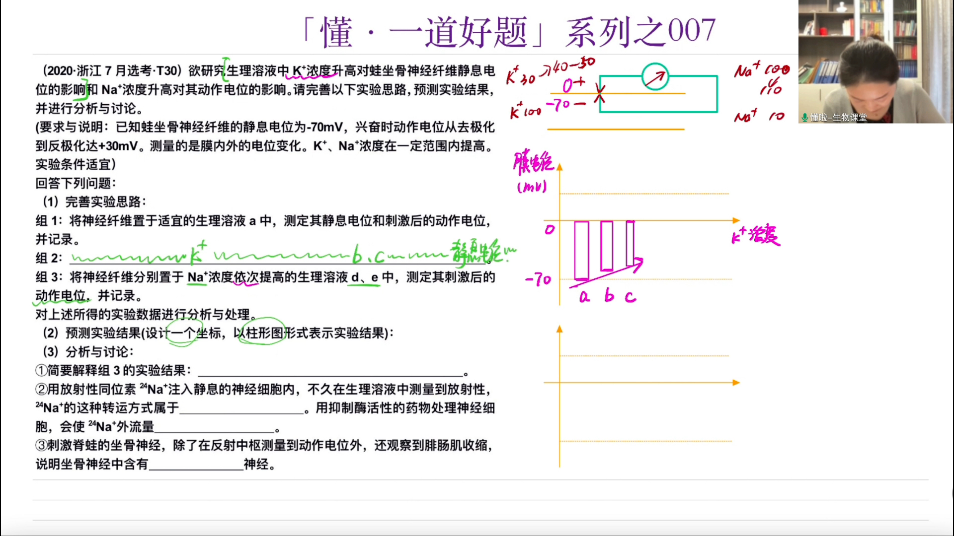 高考真题|钾、钠离子浓度变化对膜电位的影响|静息电位、动作电位|实验设计哔哩哔哩bilibili