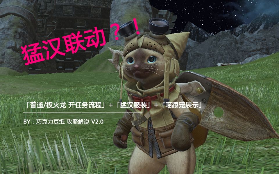 【4.3】怪物猎人x FF14联动活动:普通/极 雄火龙任务开启流程+猛汉服装展示+喵跟宠展示哔哩哔哩bilibili