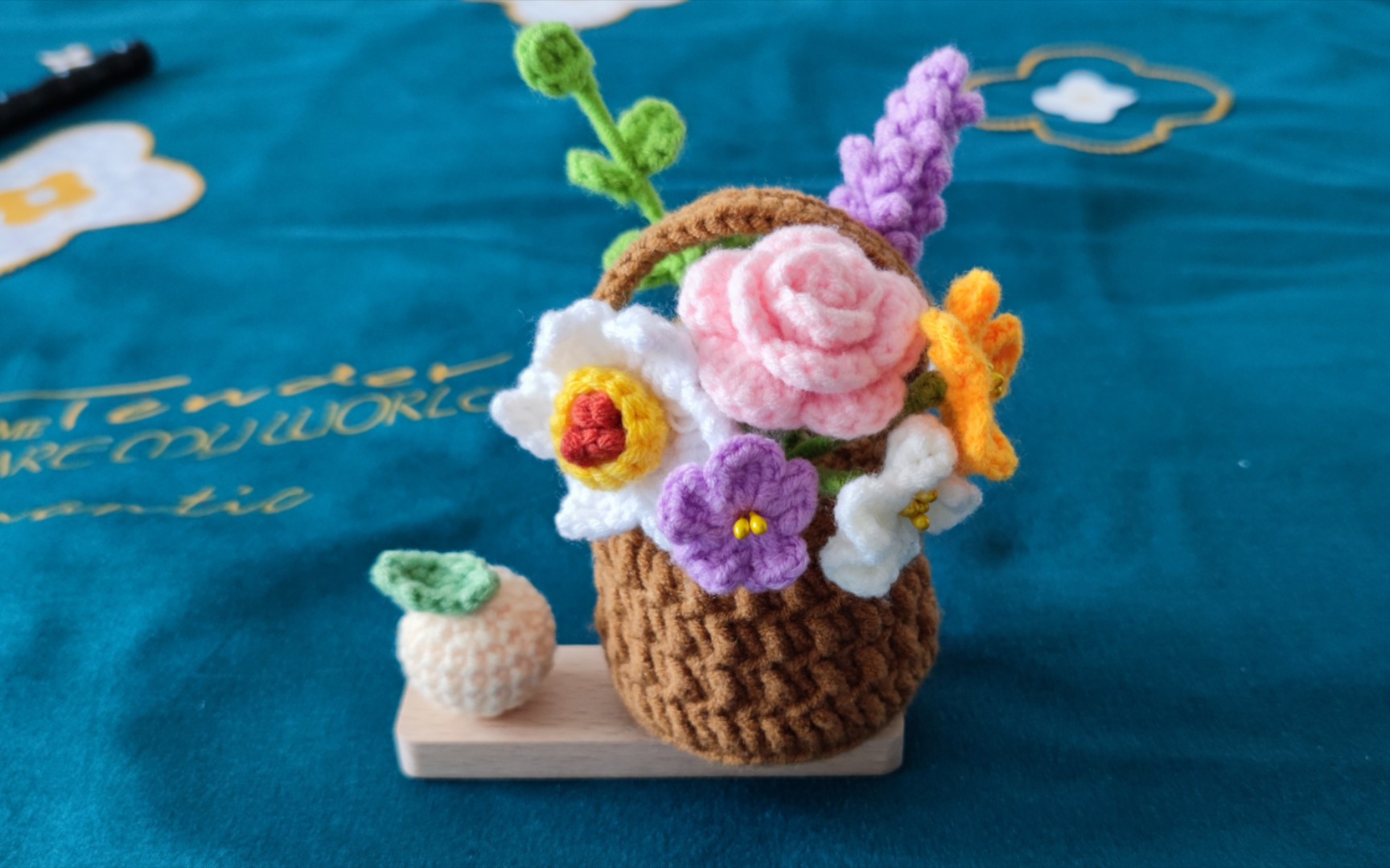 钩织小花篮‖花朵图解