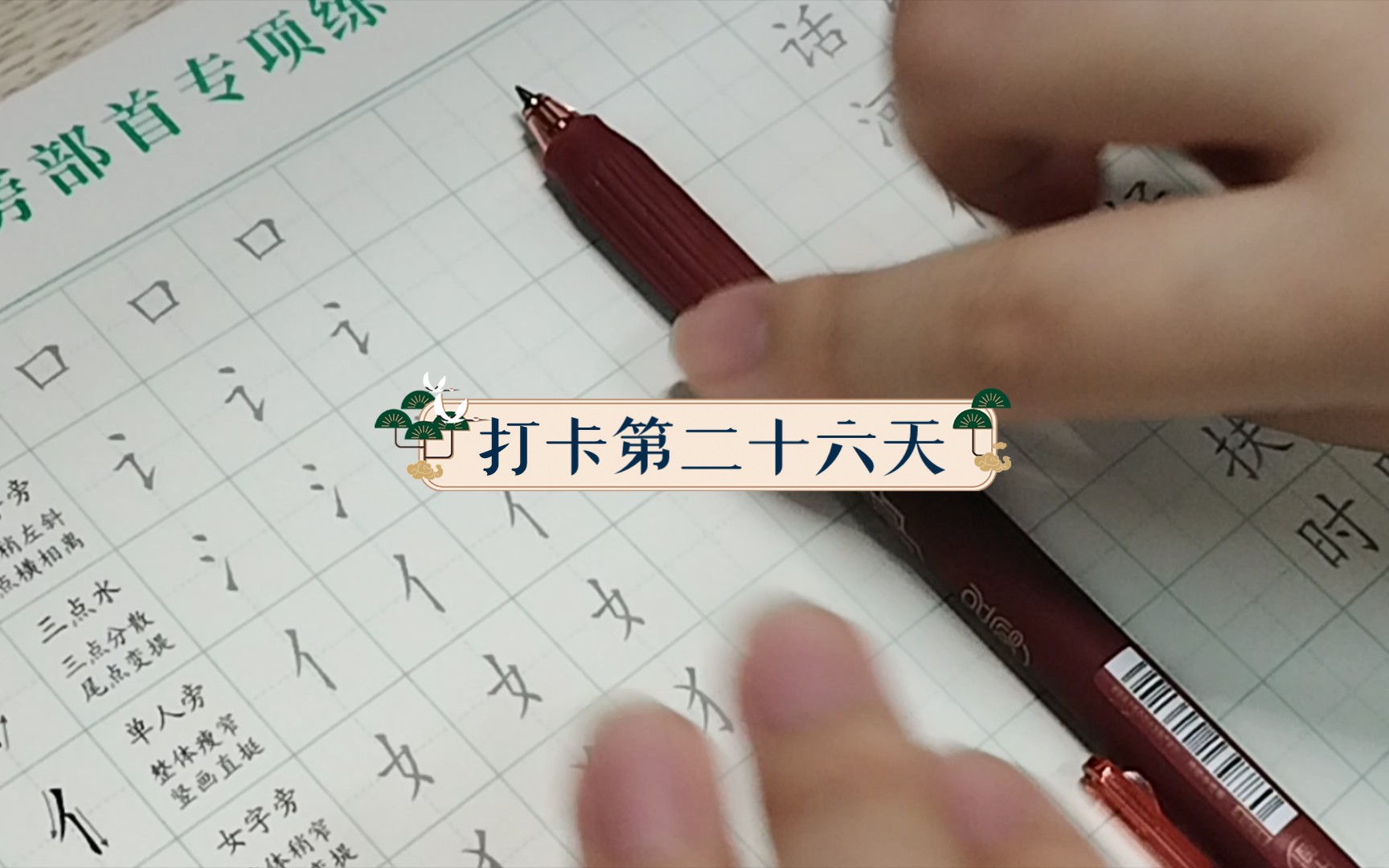 【原声练字】练部首中^打卡第第二十六天^有加速哔哩哔哩bilibili