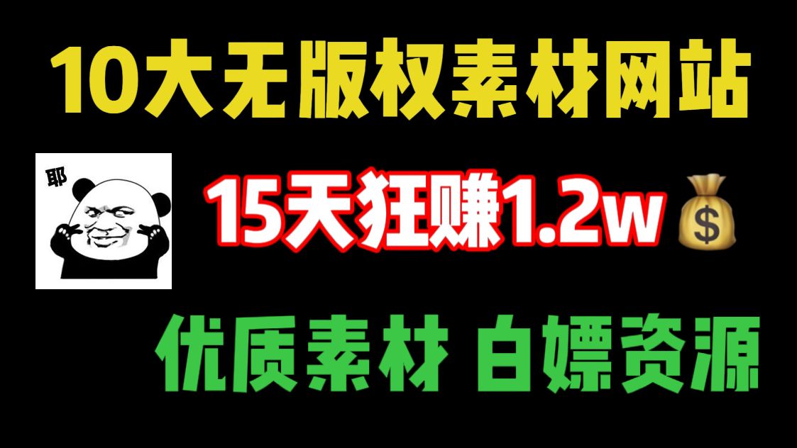 告别侵权!影视二创10大无版权素材网站,15天狂赚1.2W,这10个网站建议收藏!哔哩哔哩bilibili