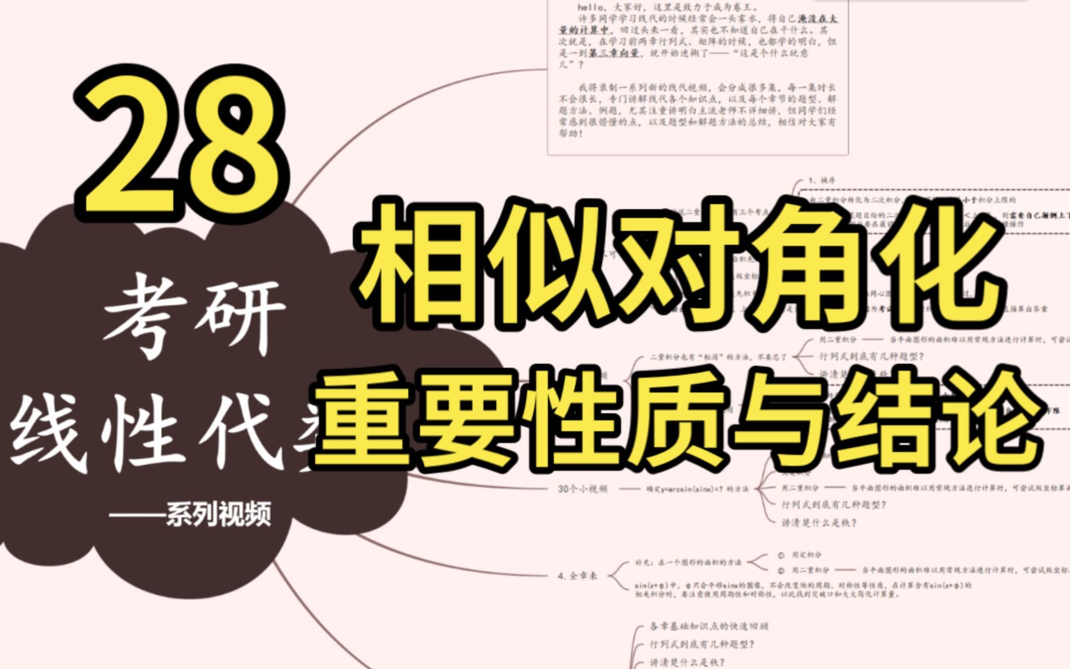 相似对角化 8个重要性质与结论 推导+带背,其定义以及如何相似对角化哔哩哔哩bilibili