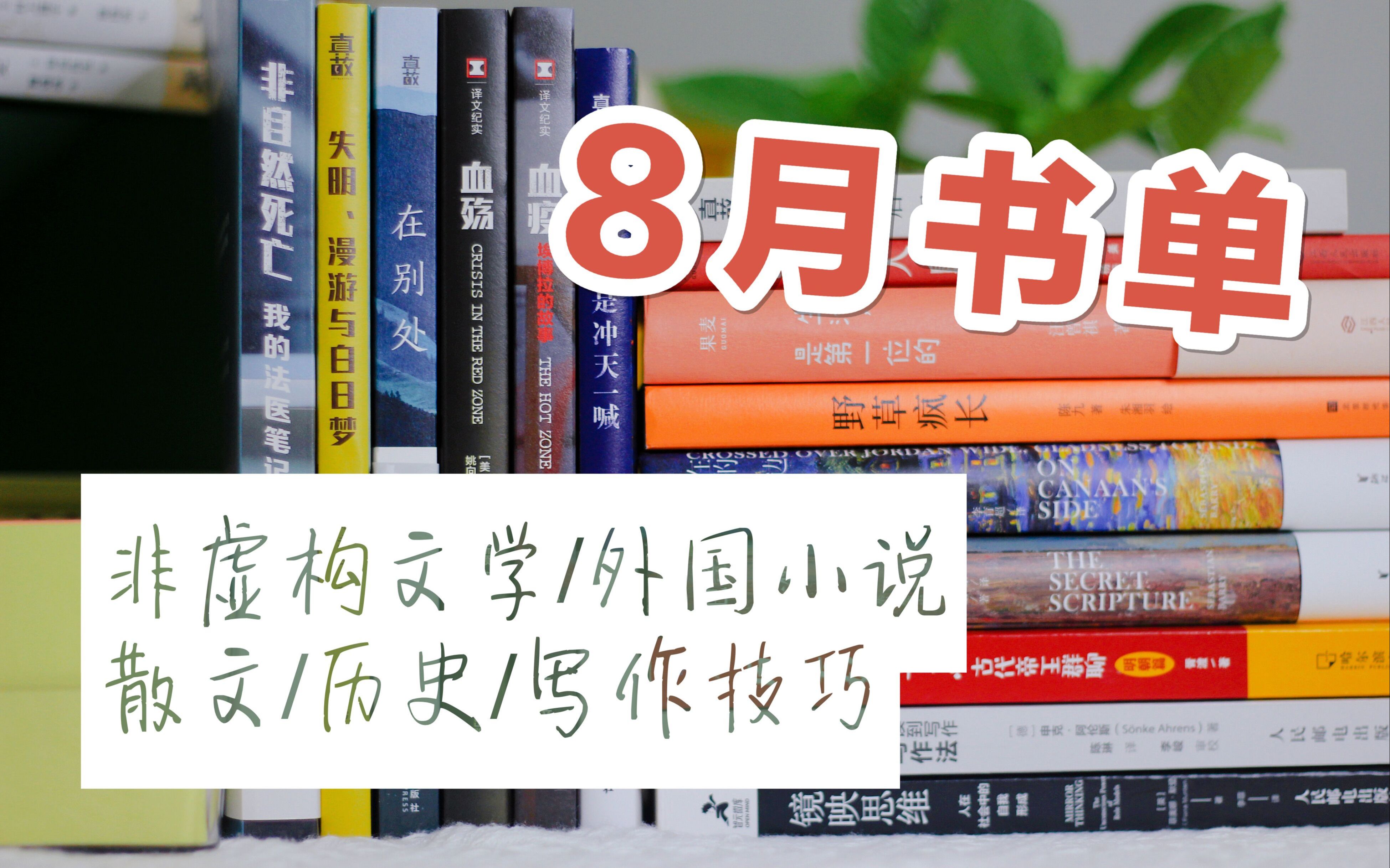 「浅浅书单」8月书单分享|非虚构文学、外国小说、散文、写作技巧、八卦历史哔哩哔哩bilibili