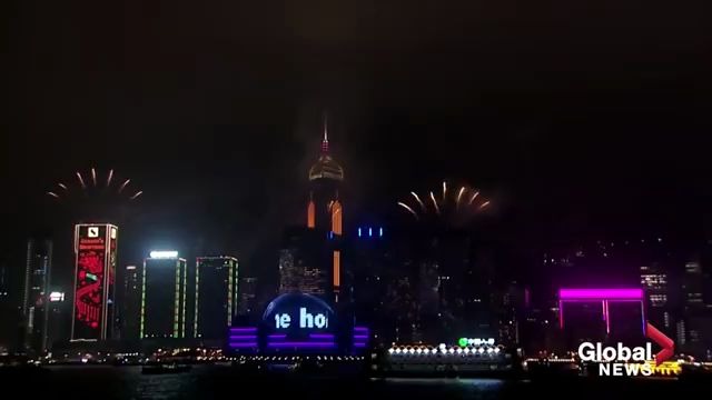 [图]【Happy New Year】香港2020跨年倒数灯光秀-2020 Hong Kong skyline light show