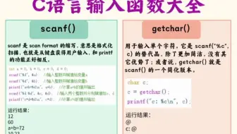 C语言输入函数大全