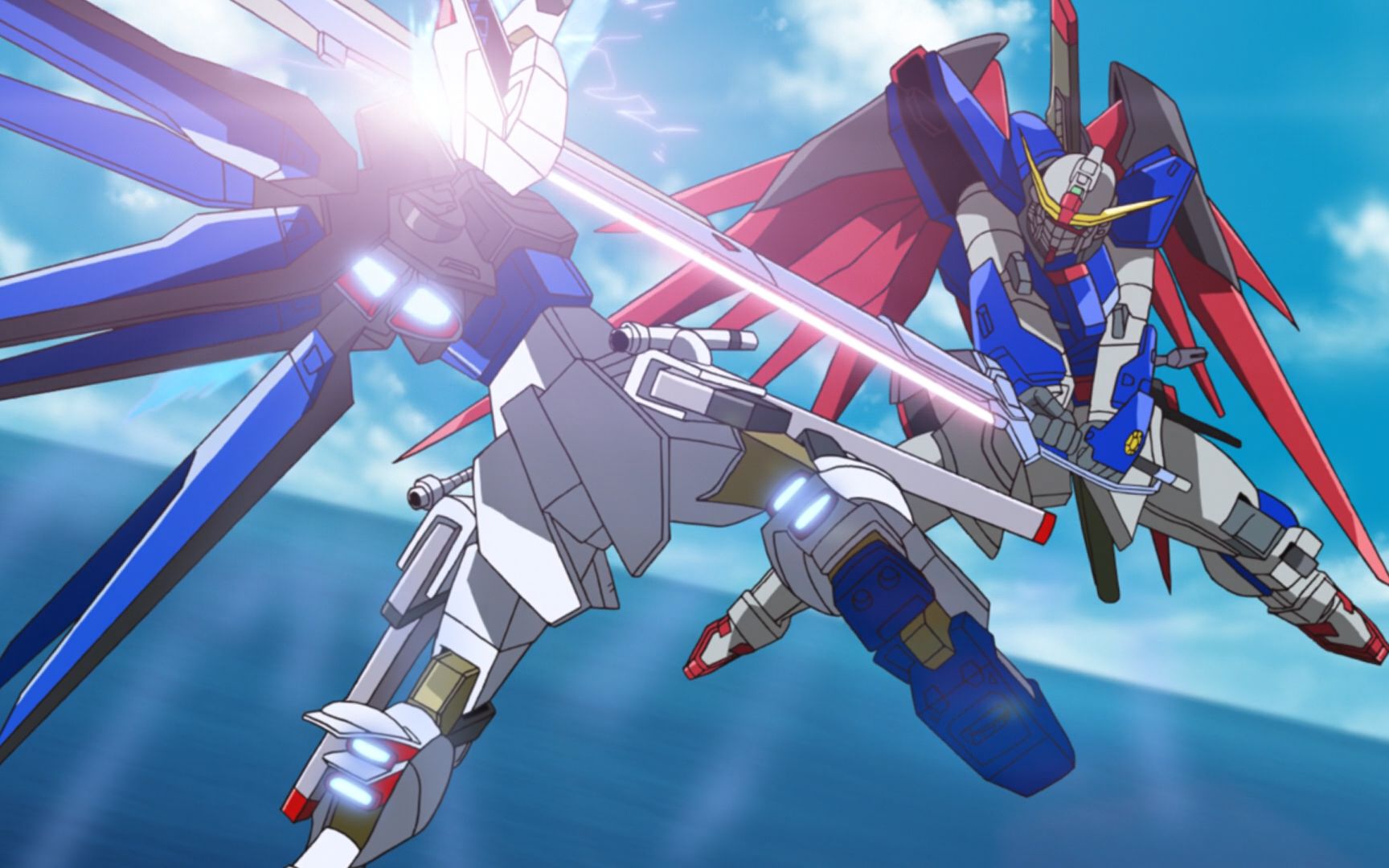 飞鸟驾驭命运对战强袭自由高达,能量快耗光都没有把对方怎么样