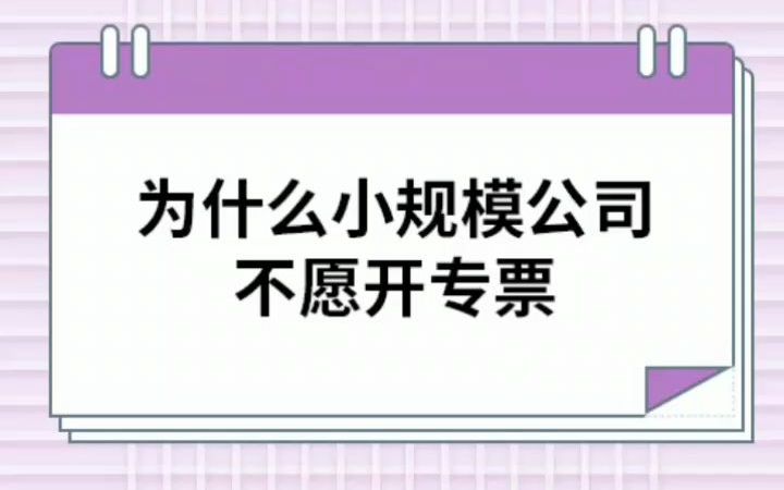 为什么小规模公司不愿开专票哔哩哔哩bilibili