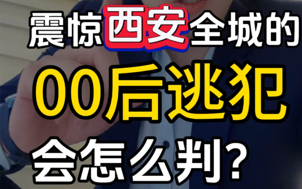 震惊西安全城的00后逃犯,会怎么判?#刑事律师 #逃犯 #判决结果哔哩哔哩bilibili