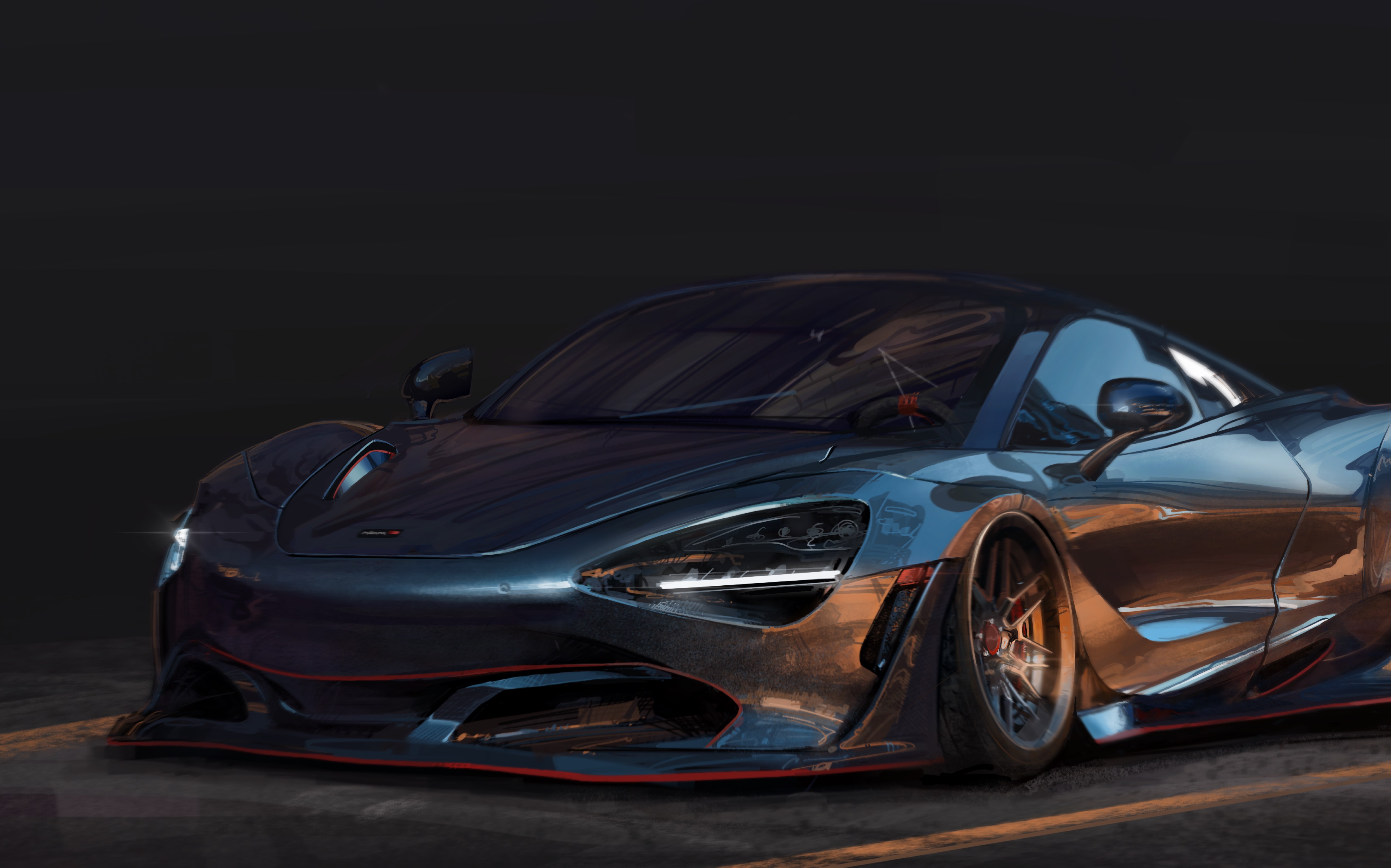 【procreate】基础笔刷 迈凯伦720s改装版 汽车板绘练习