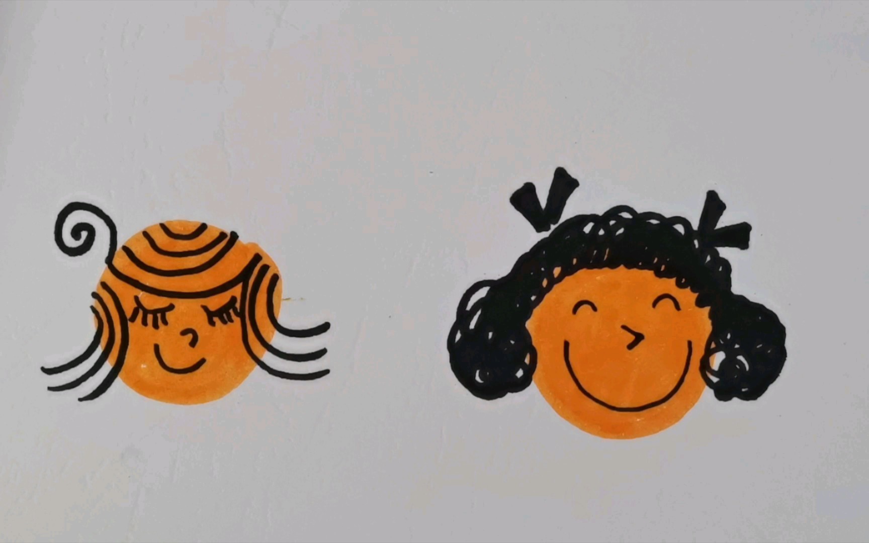 简笔画搞笑橙子脸