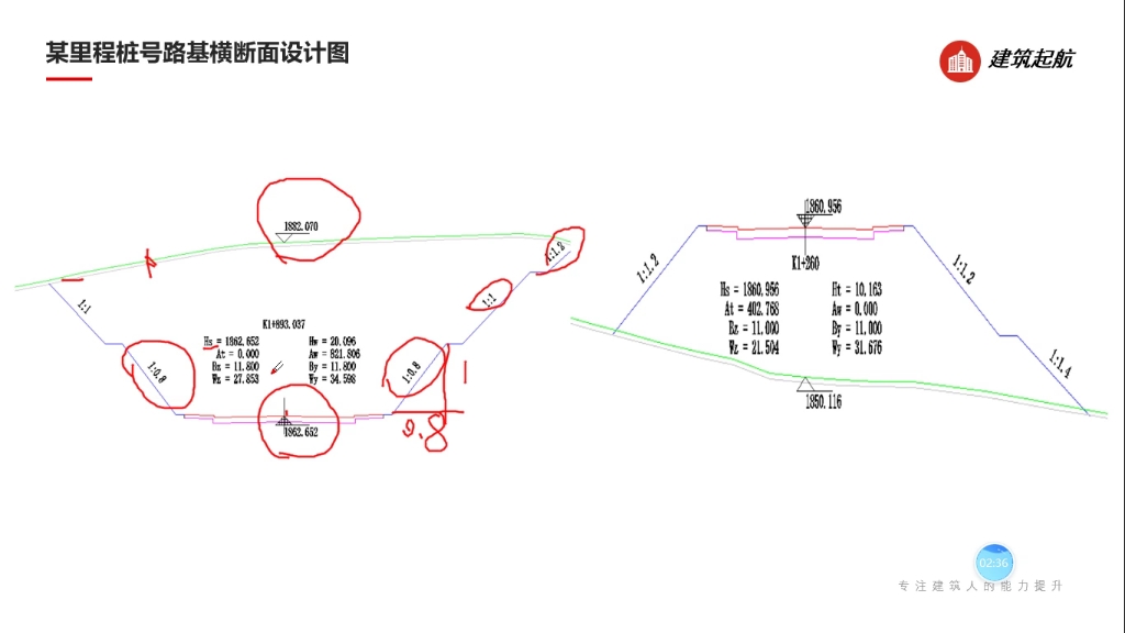 公路识图公路入门教学视频公路路基横断面设计图识读哔哩哔哩bilibili