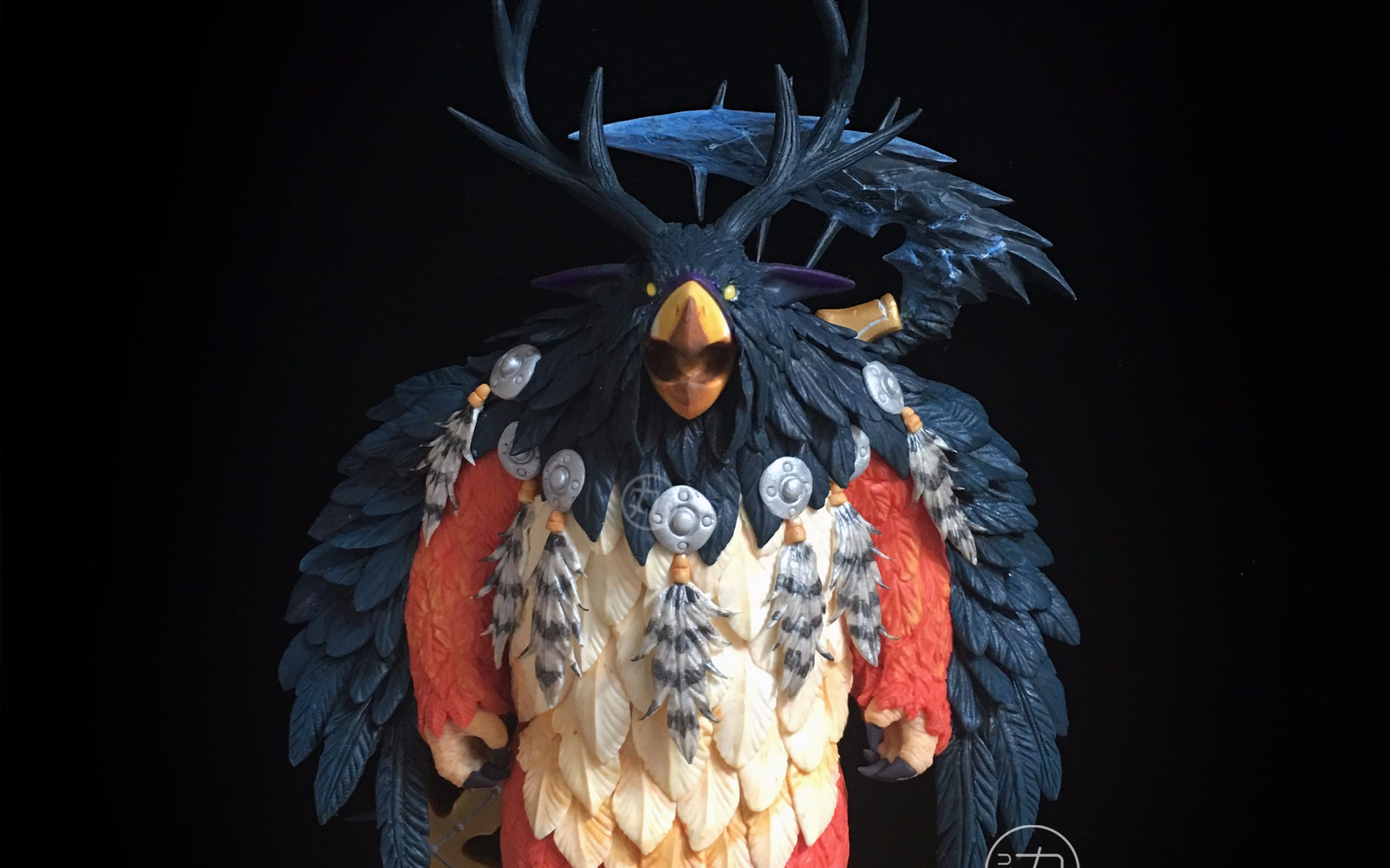 【丸家公子】魔兽世界巨魔鸟德,德鲁伊枭兽制作过程08——上色