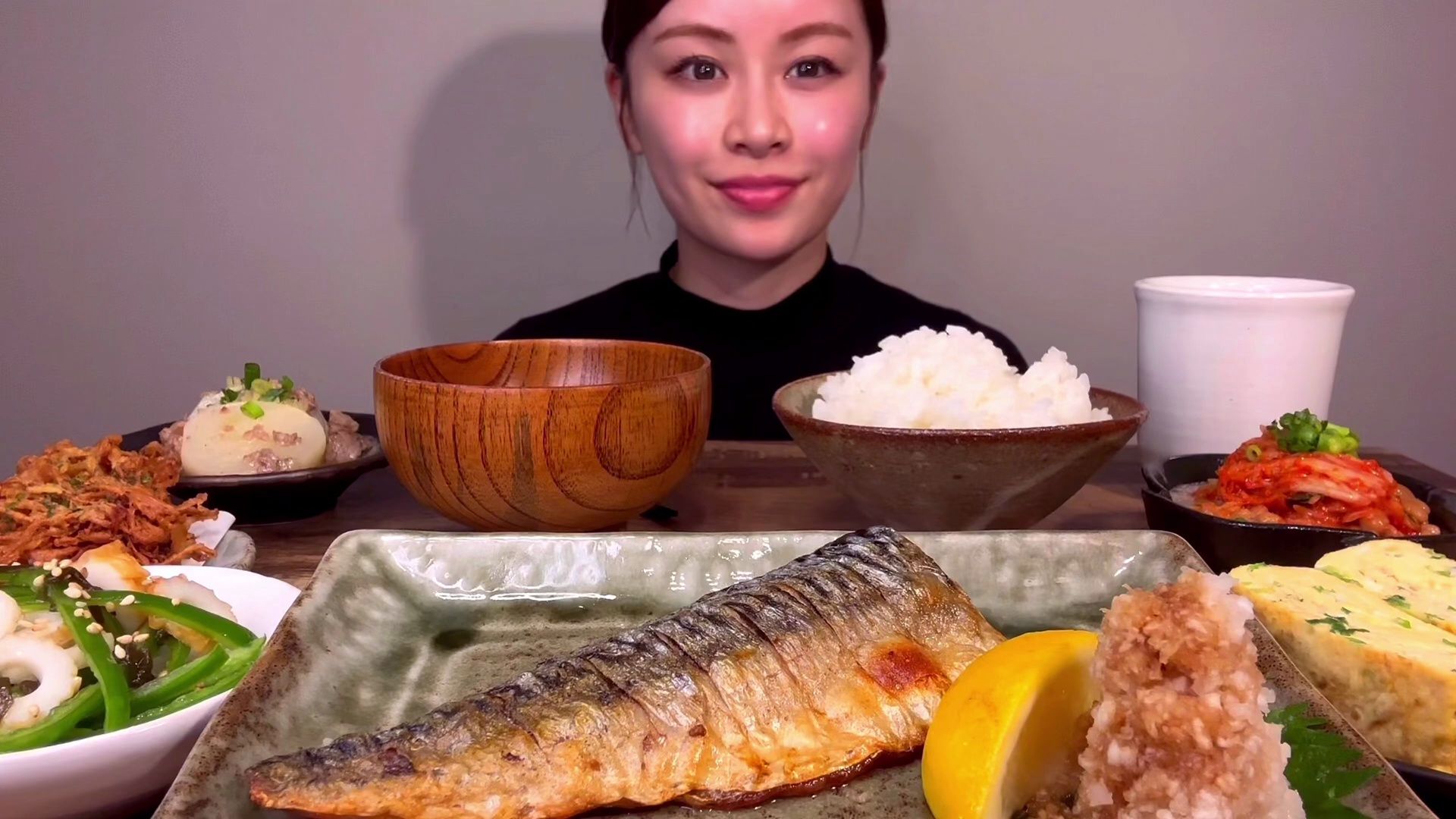 日本yuna的食堂-盐烤青花鱼日式套餐