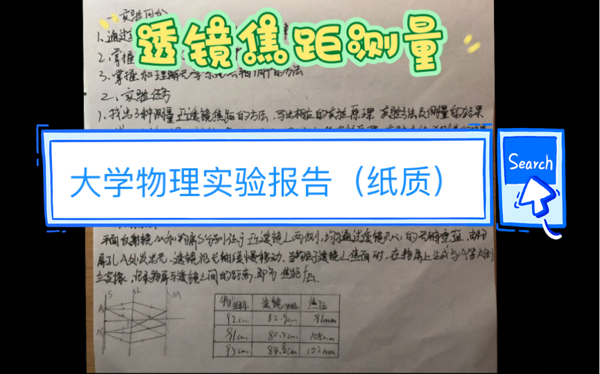 [图]大学物理实验报告 纸质报告 实验数据