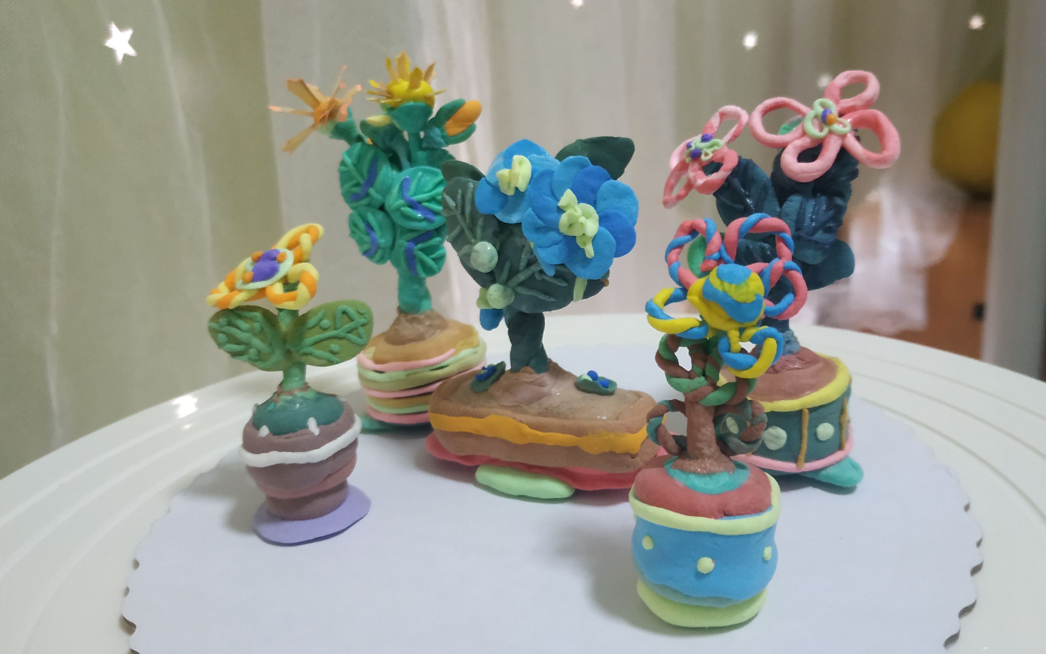 【手工】用橡皮泥做的盆栽20191001