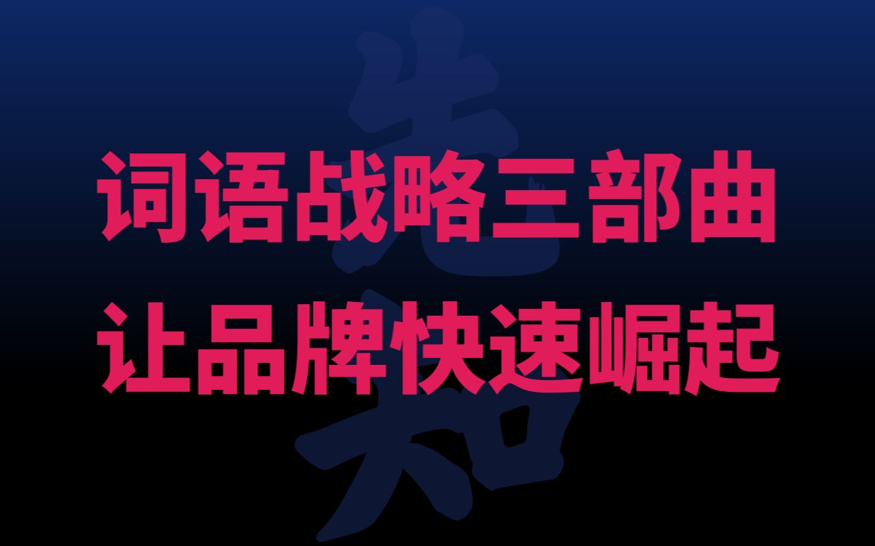 词语战略三部曲 让品牌快速崛起 #商业思维 #老板哔哩哔哩bilibili