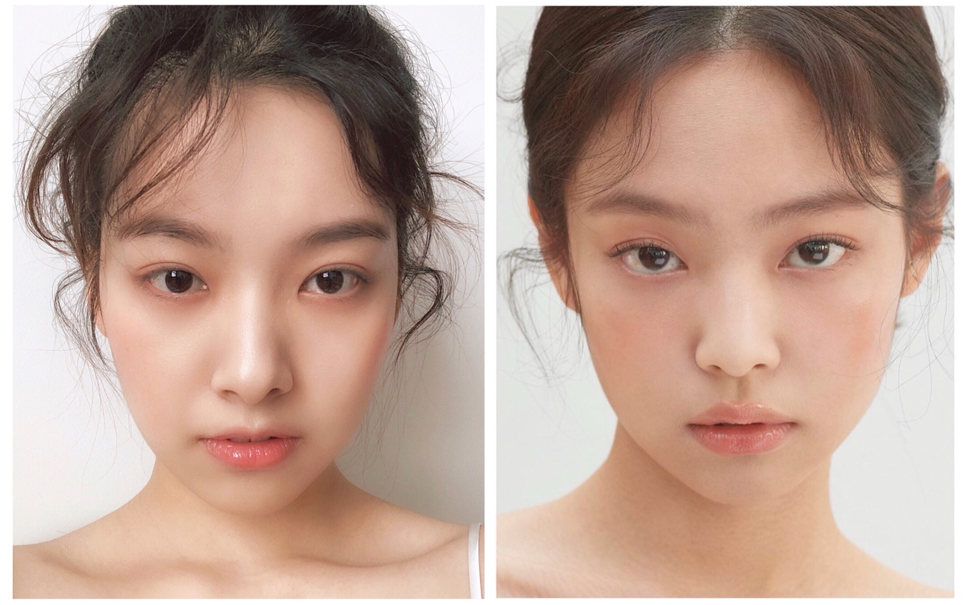 jennie奶油杏子海报仿妆清纯减龄日常妆