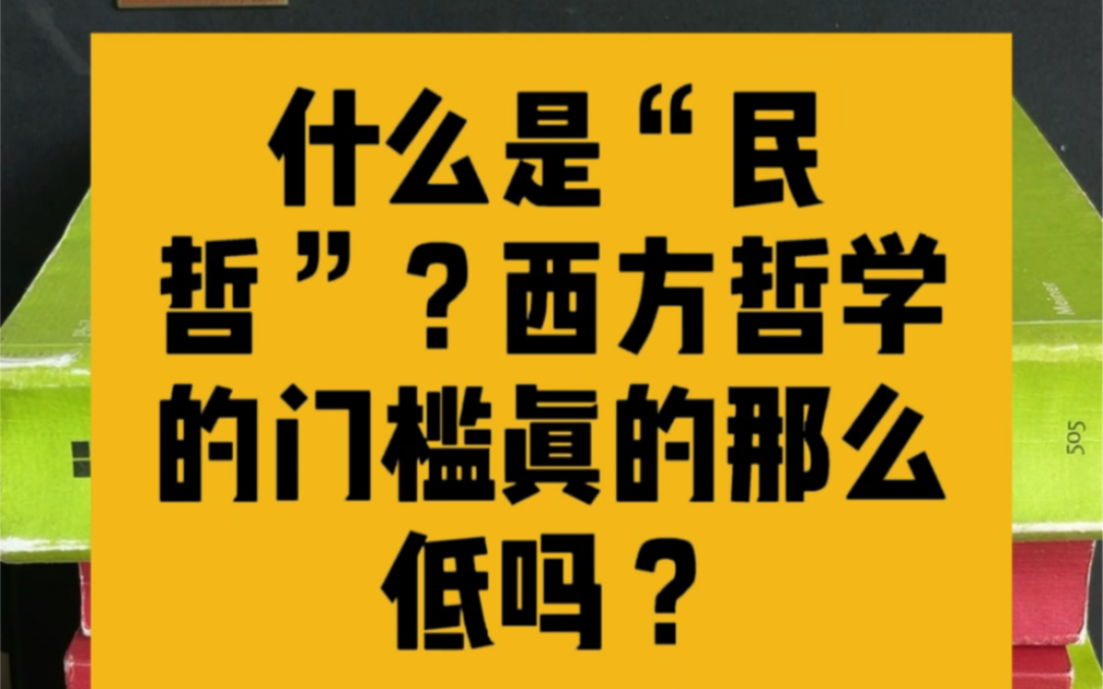 民哲,就是那个和哲学相伴相生相爱相杀之物.哔哩哔哩bilibili