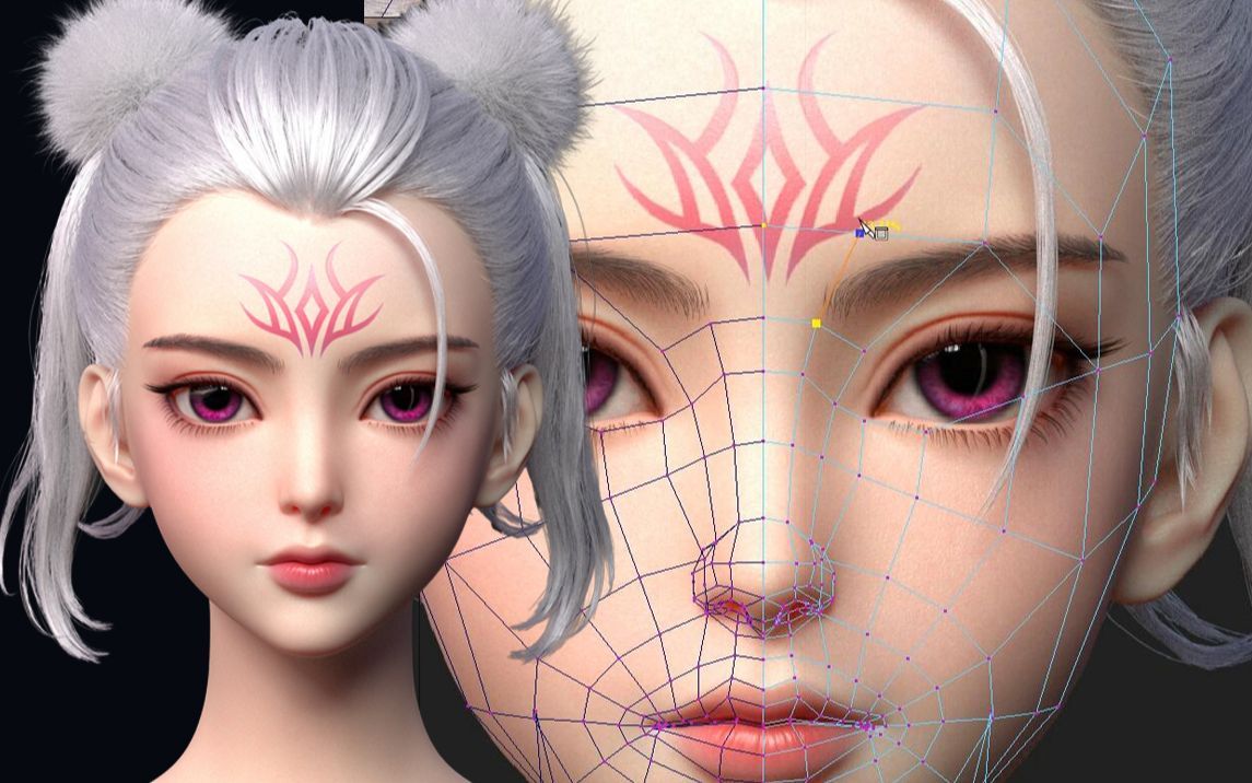 【maya人物建模】顶级大佬三小时教你,超详细二次元动漫小姐姐头部