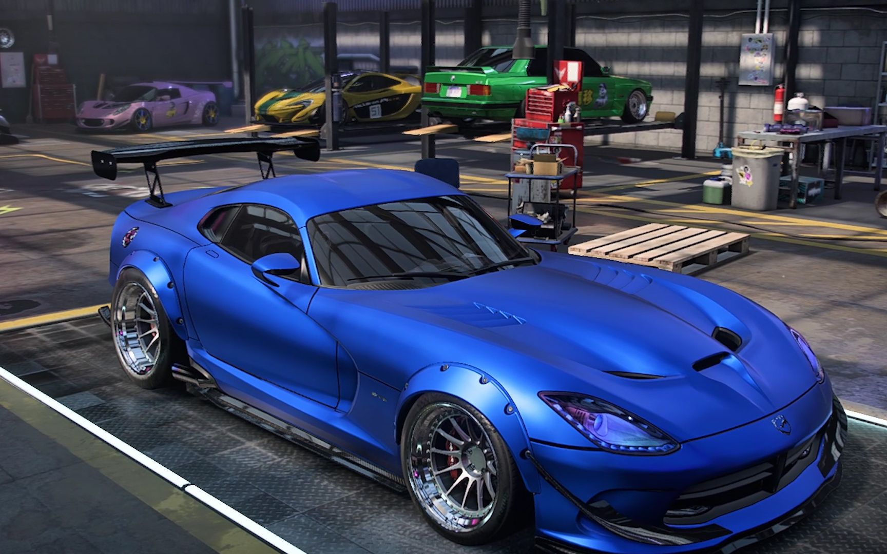 極品飛車21:道奇蝰蛇str viper gts,神級改裝車 目前車庫中唯一一臺能