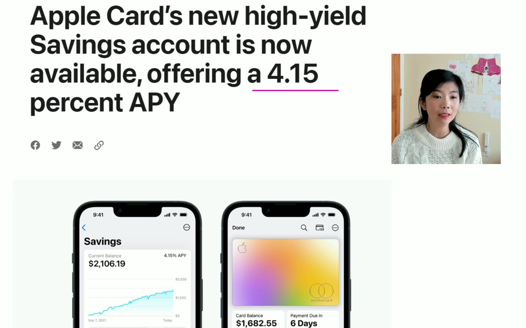 《跟我一起来谈钱》苹果新出的储蓄账户(Apple Card's Savings Acct),年化收益率4.15%,都有哪些优缺点?哔哩哔哩bilibili