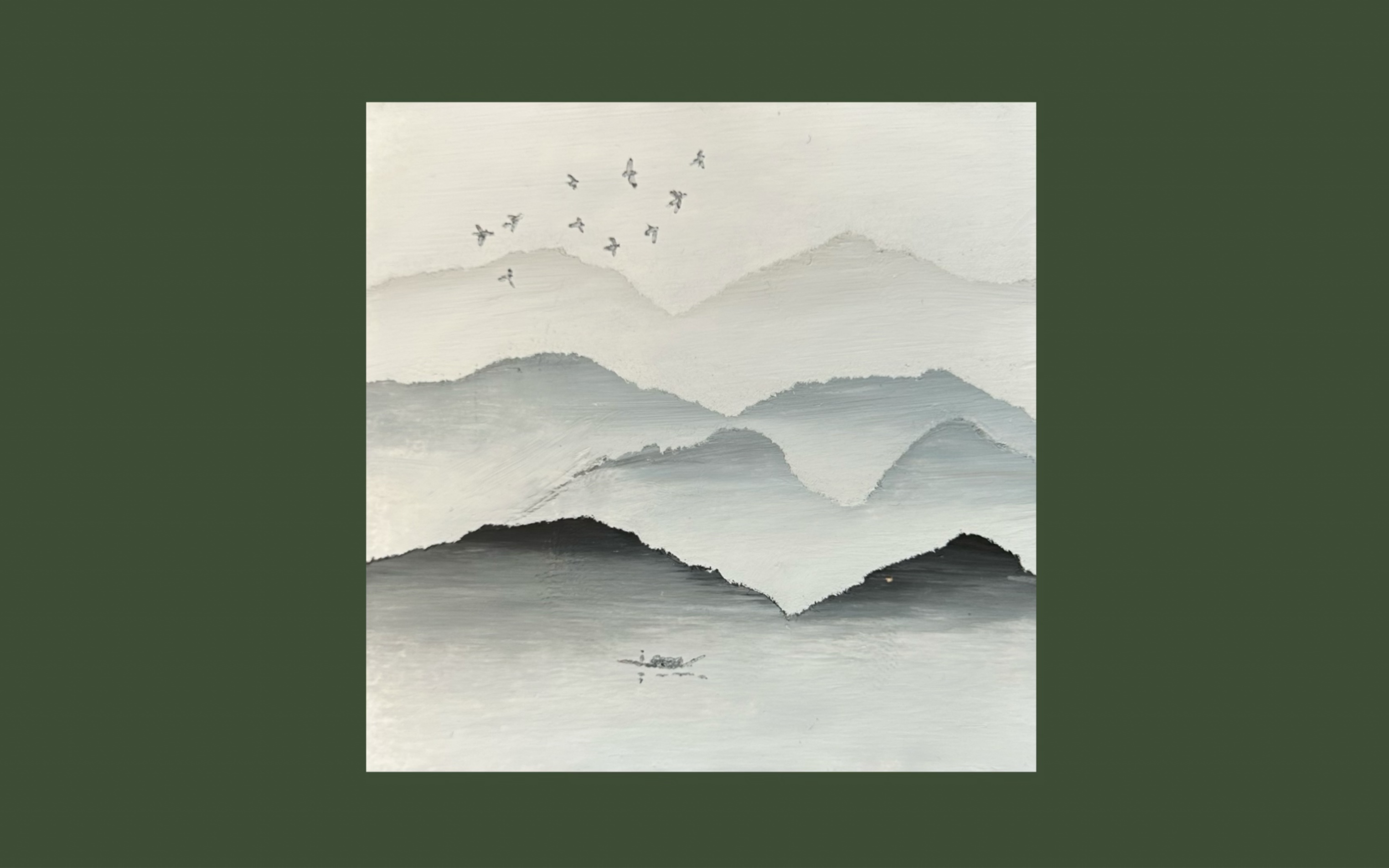 一看就会的油画棒教程 . 国风水墨山水画