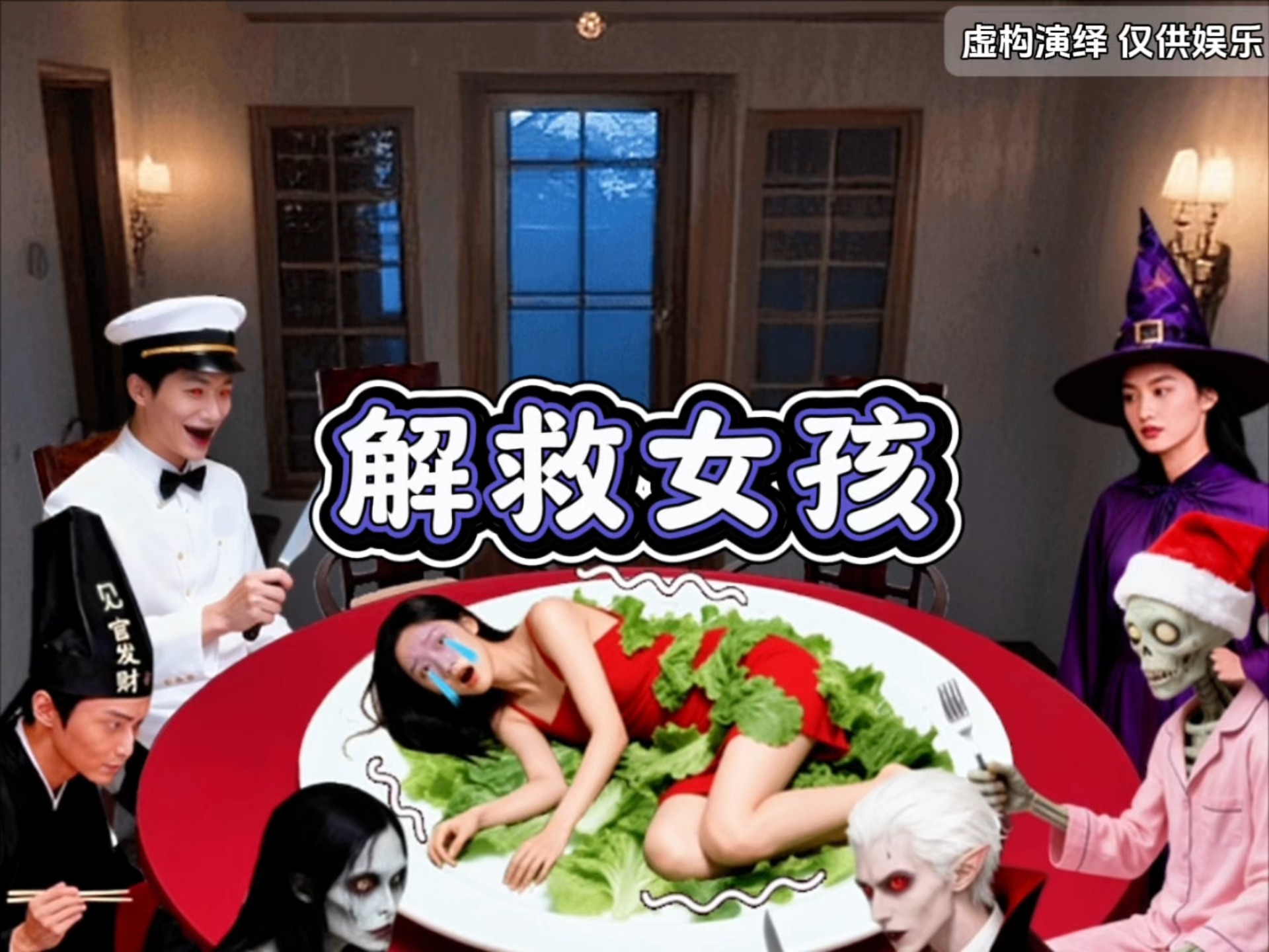 支走怪人，解救女孩