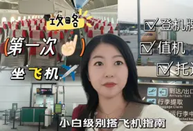 Download Video: 小白级别的搭飞机指南✈️第一次坐飞机要怎么做？什么是登机牌？如何托运？如何办理值机，一条视频讲明白！