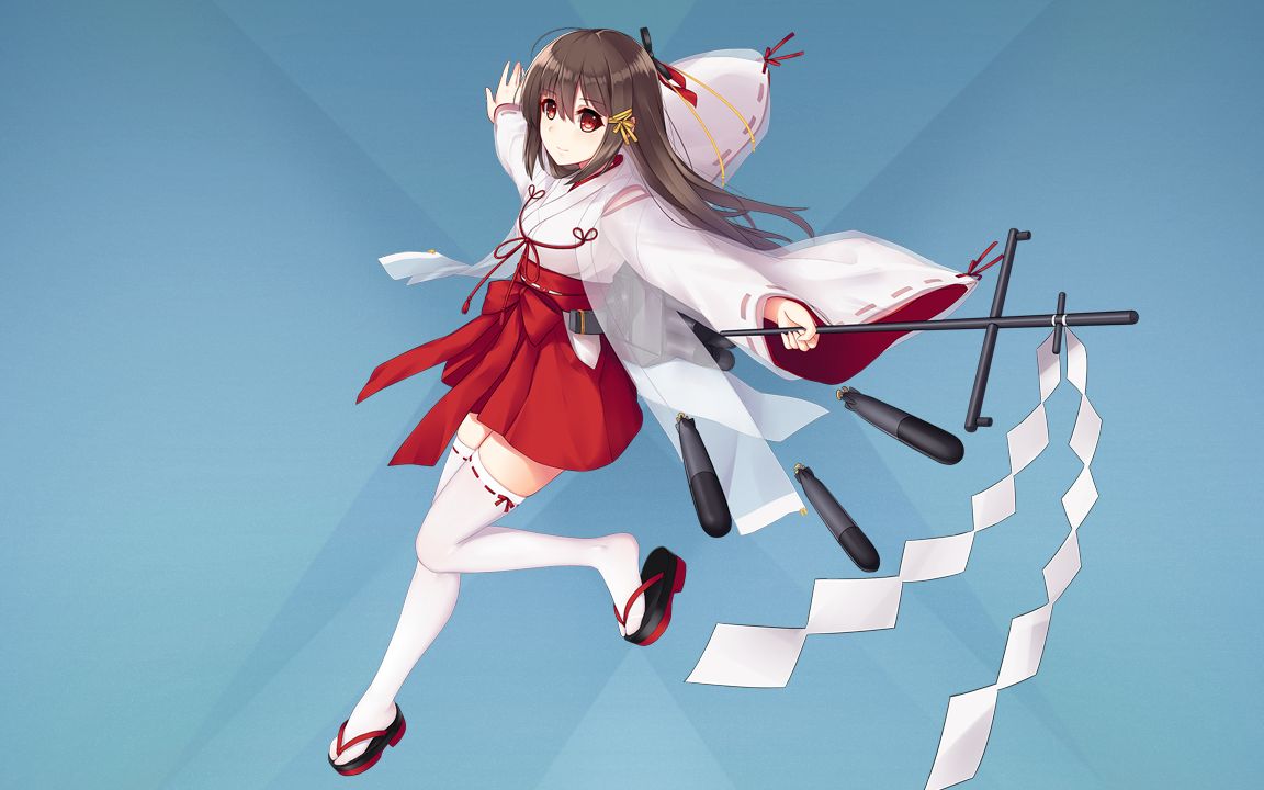 【战舰少女r】敷波 换装——见习巫女_哔哩哔哩bilibili_战舰少女