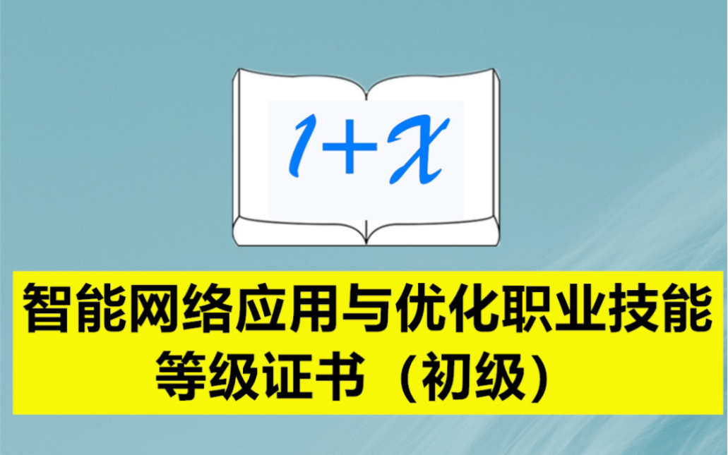 智能网络应用与优化职业技能等级证书(初级)哔哩哔哩bilibili