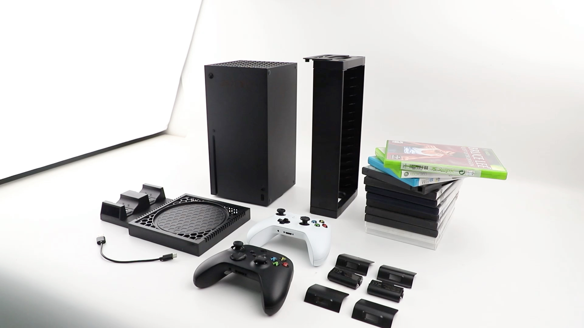 xboxseriesx双充直立支架组合碟架实拍视频